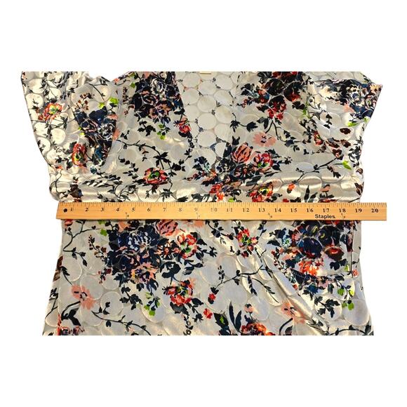 Maeve Womens Dark Floral Umi Velvet Burnout Top XS Silk Blend Kimono Sleeves - Picture 8 of 10